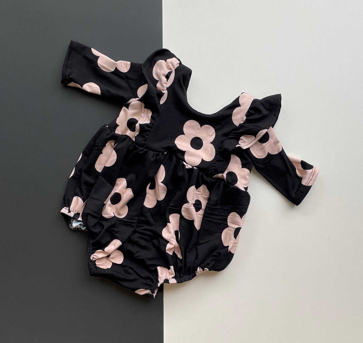 Black Daisy Bubble Romper