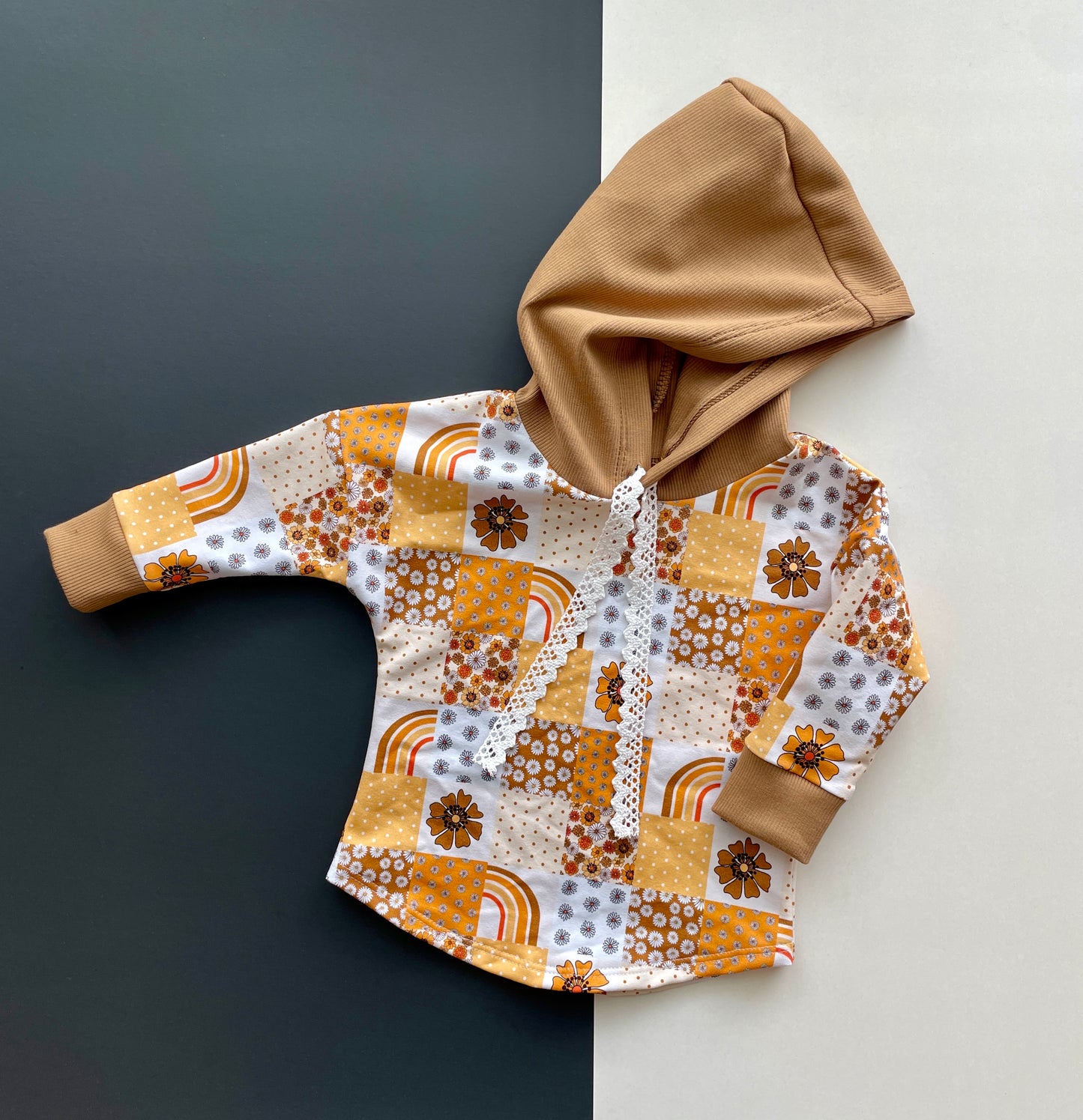 Mustard Patchwork Hoodie