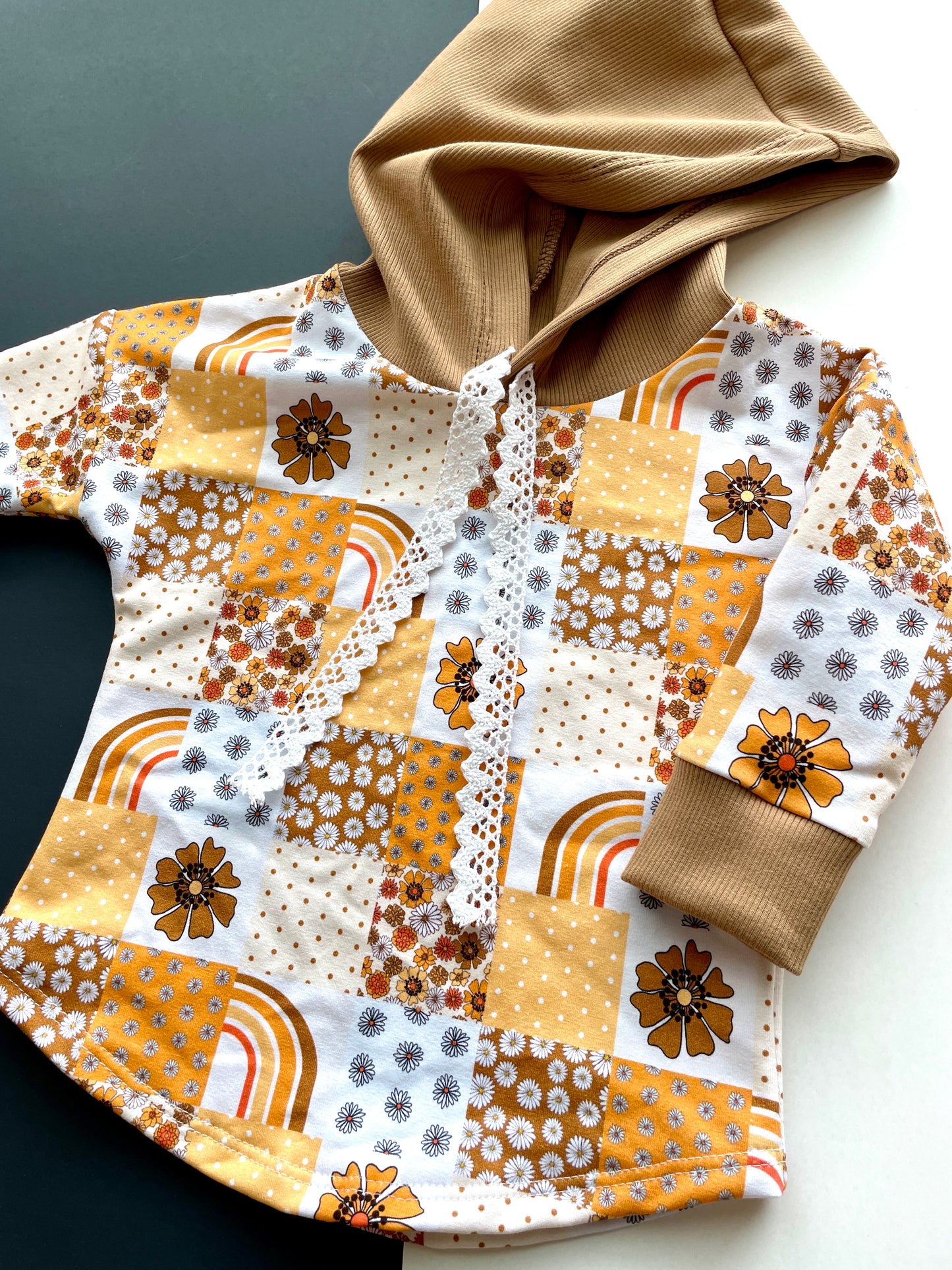Mustard Patchwork Hoodie