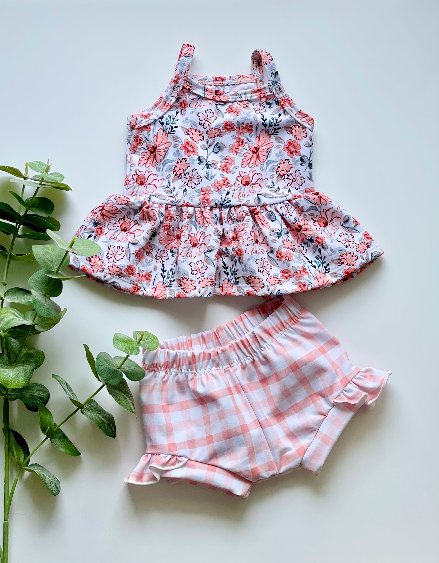 Pink Floral Cami Peplum