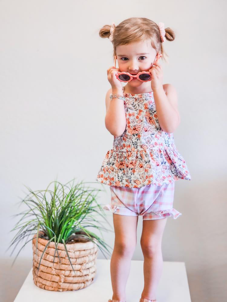 Pink Floral Cami Peplum