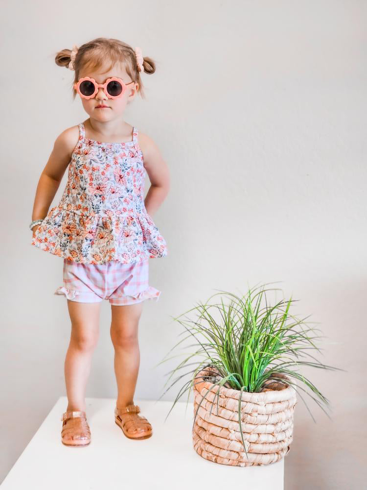 Pink Floral Cami Peplum