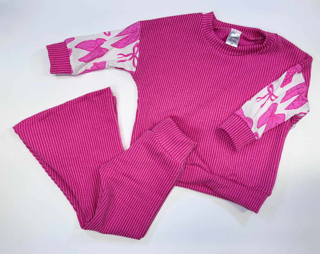 Hot Pink Bow Crew Set