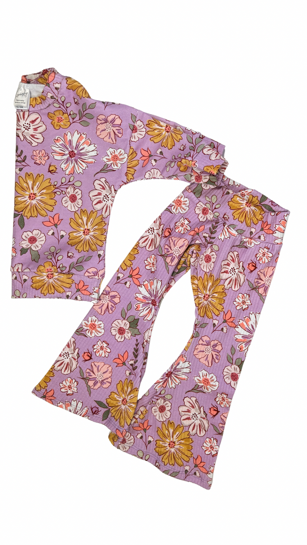 Purple Floral Crew Set