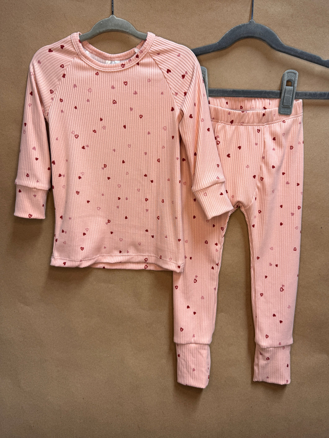 Pink heart pj set