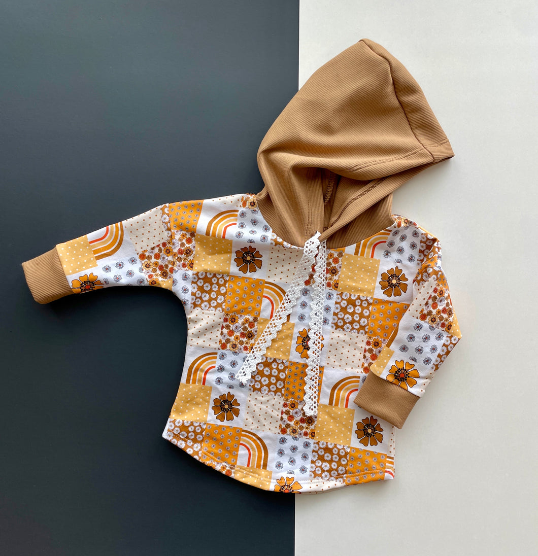 Mustard Patchwork Hoodie