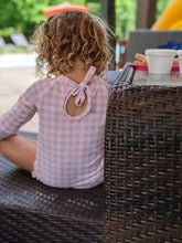 Load image into Gallery viewer, Blush Gingham Ruffle Rashguard
