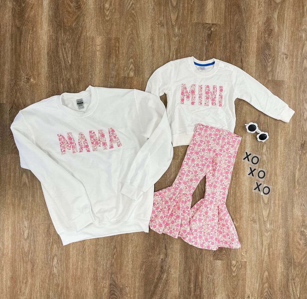 Pink Floral Bell Bottoms