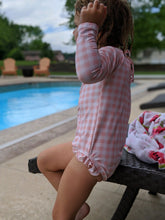 Load image into Gallery viewer, Blush Gingham Ruffle Rashguard
