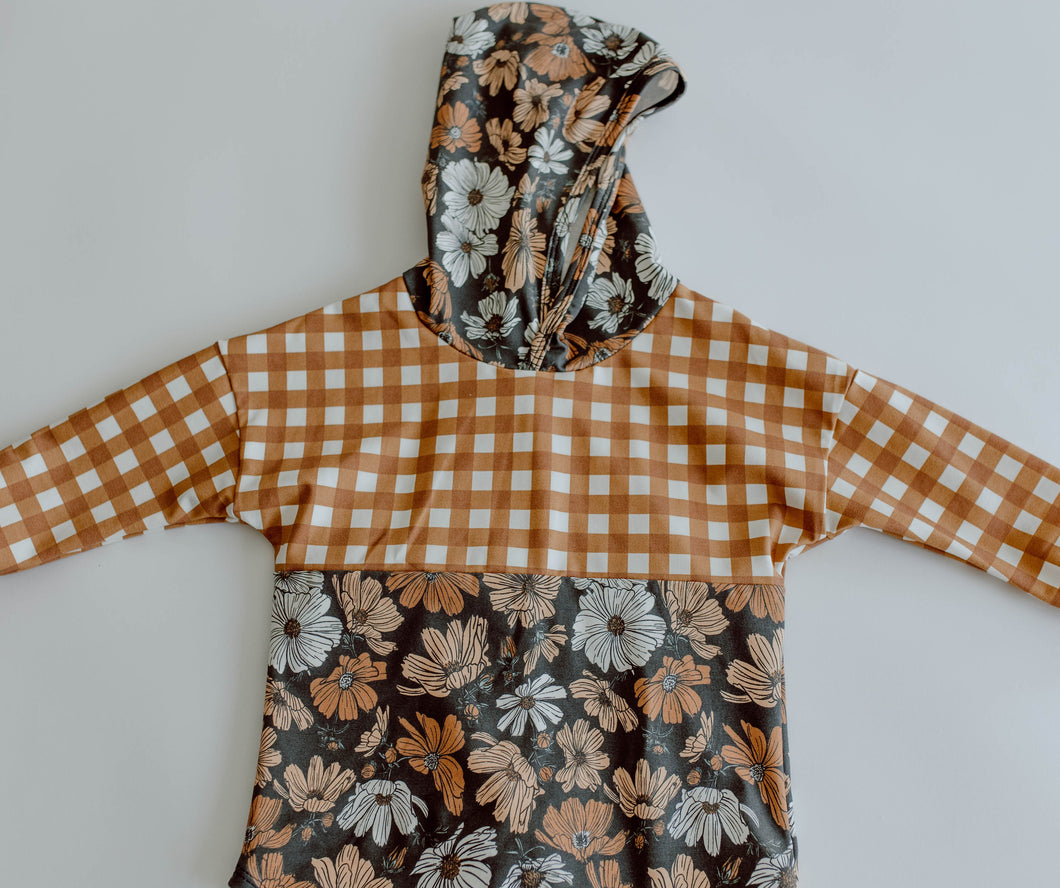 Gingham Floral Hoodie
