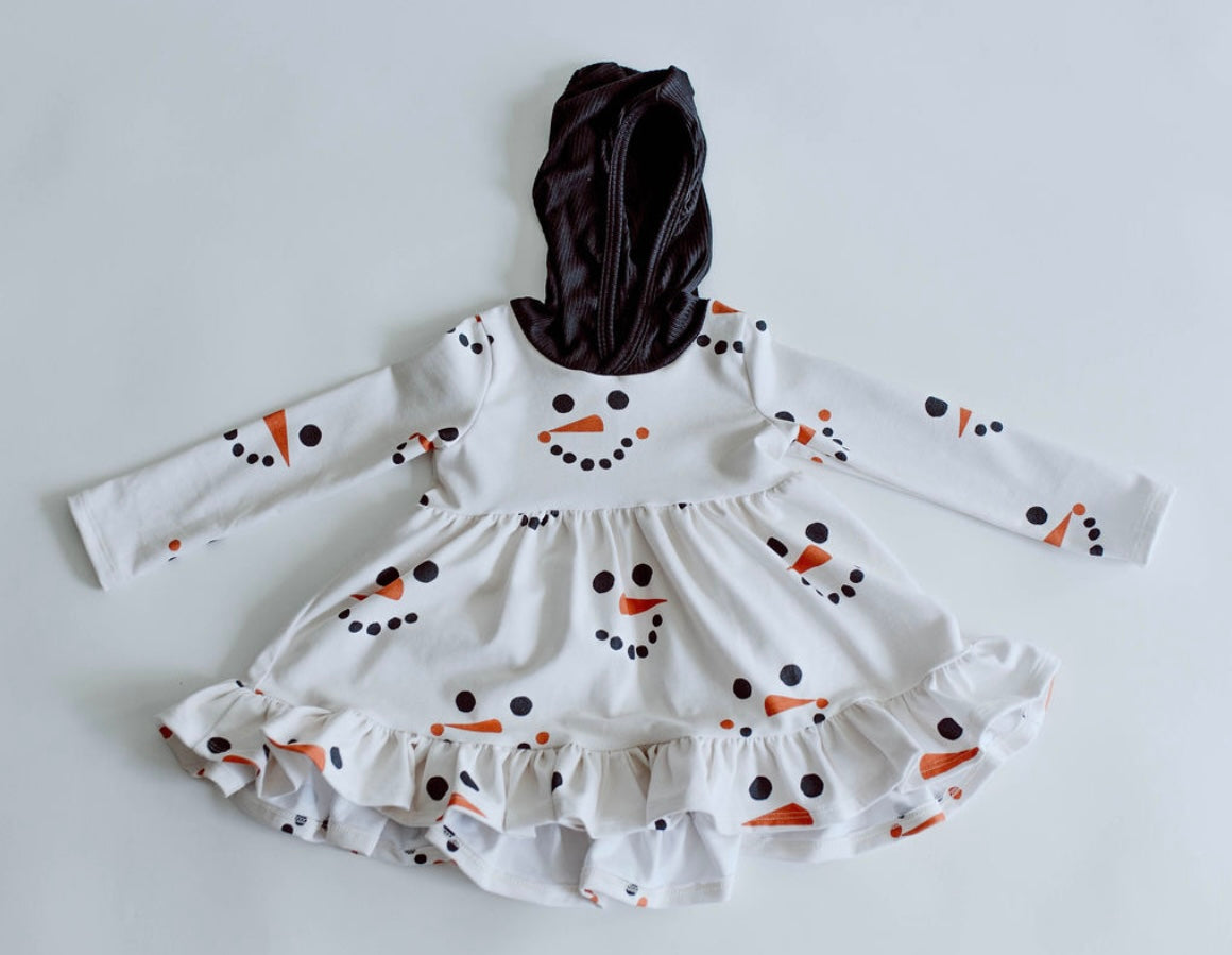 Snowman Hooded Ruffle Peplum