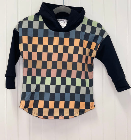 Multi-Checker Hooded Tee