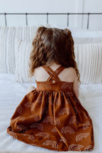 Load image into Gallery viewer, Rust Rainbow Cross Back Dress
